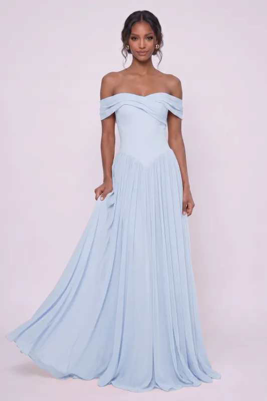 A-Line Maxi Chiffon Bridesmaid Dress CG0345BM made by Cocomelody