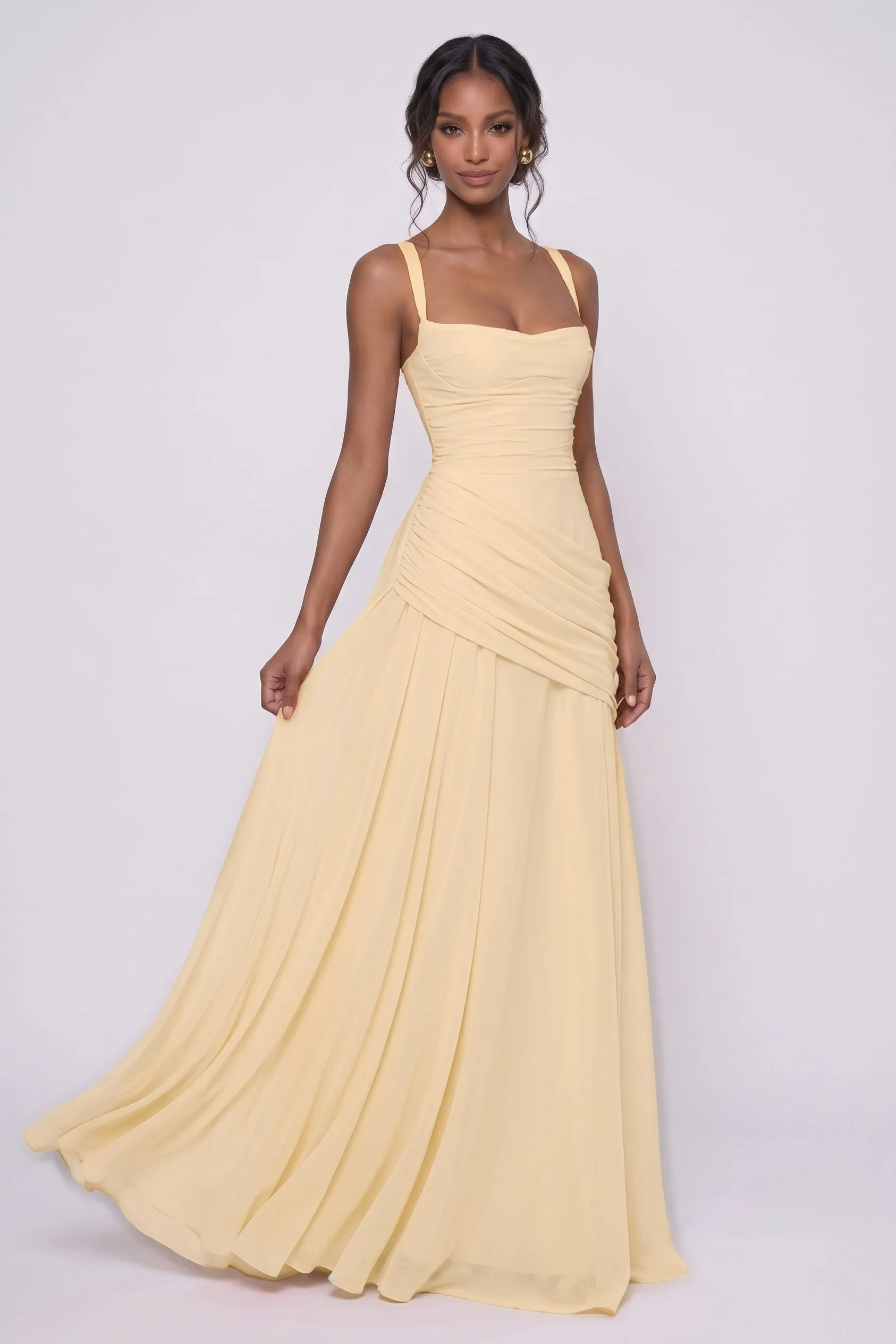 Sheath-Column Maxi Chiffon Bridesmaid Dress CG0346BM sold by Cocomelody product image thumbnail 5