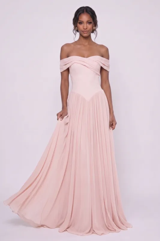 A-Line Maxi Chiffon Wedding Guest Dress CG0345 made by Cocomelody