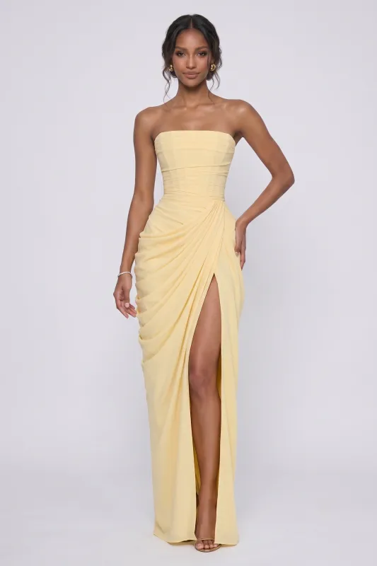 Sheath-Column Maxi Stretch Chiffon Wedding Guest Dress CG0339 made by Cocomelody