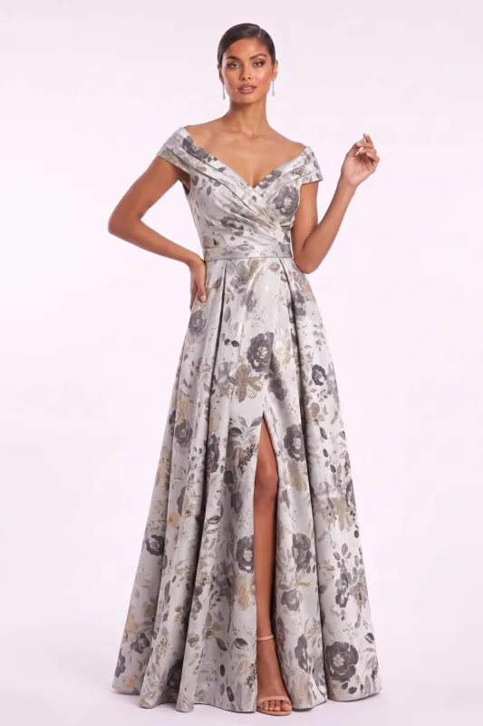A-Line Floor Length Jacquard Mother of the Bride Dress CM0499 made by Cocomelody