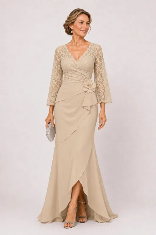 Trumpet-Mermaid Floor Length Chiffon Mother of the Bride Dress CM0507 made by Cocomelody