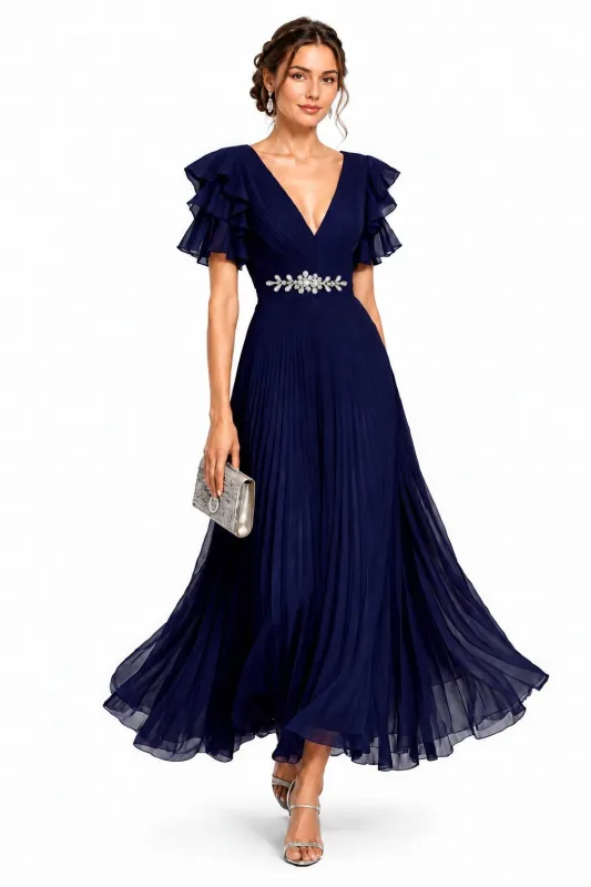 A-Line Ankle Length Chiffon Wedding Guest Dress CG0377 made by Cocomelody