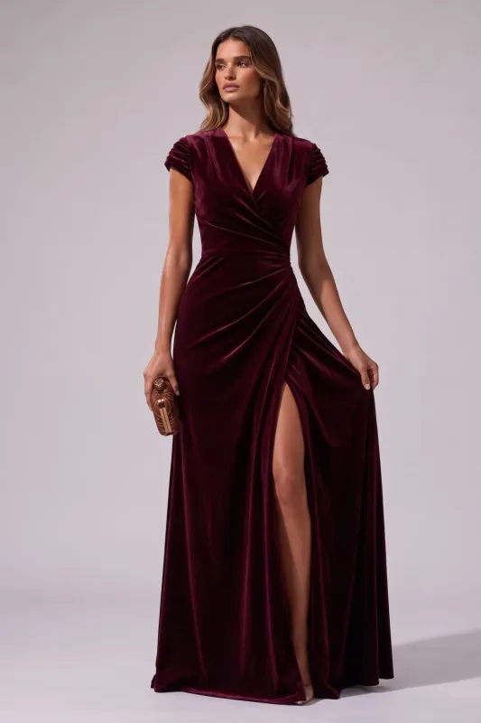 Sheath-Column Floor Length Velvet Special Occasion Dress CS1088 made by Cocomelody