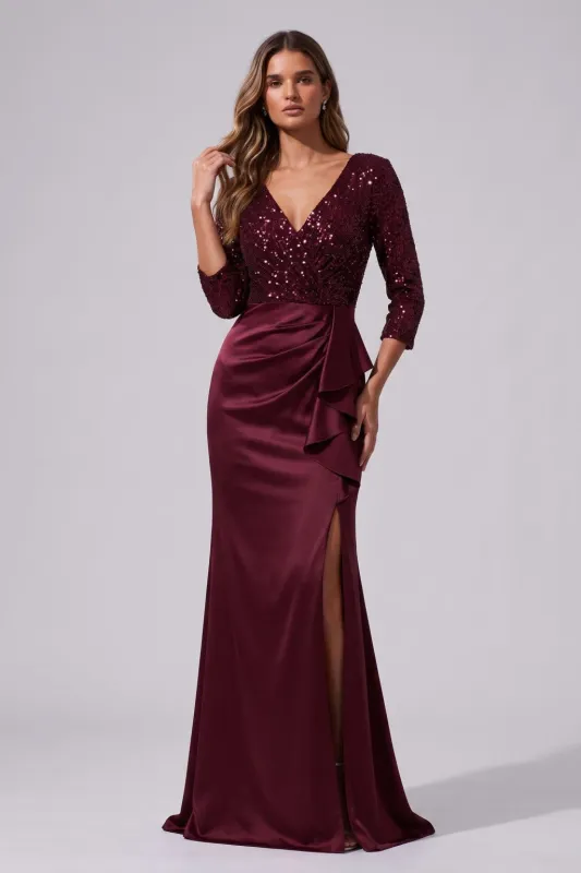 Mermaid Floor Length Sequined Stretch Satin Special Occasion Dress CS1086 made by Cocomelody