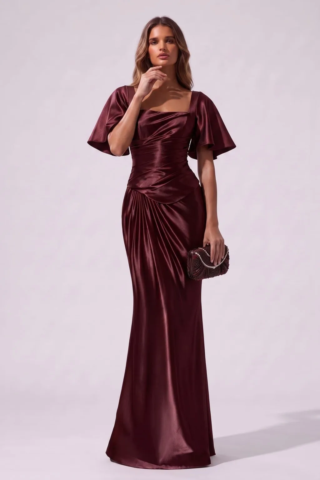 Mermaid Two-Piece Floor Length Stretch Satin Special Occasion Dress CS1077 sold by Cocomelody