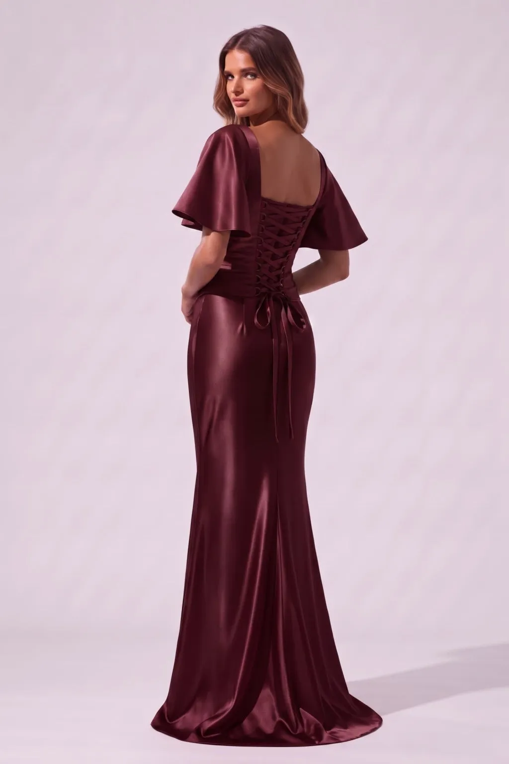 Mermaid Two-Piece Floor Length Stretch Satin Special Occasion Dress CS1077 sold by Cocomelody product image thumbnail 2