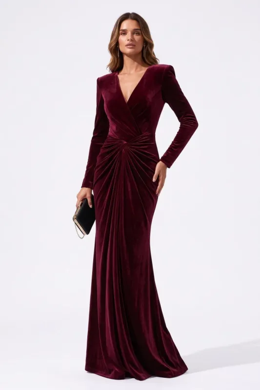 Trumpet-Mermaid Floor Length Velvet Special Occasion Dress CS1094 made by Cocomelody