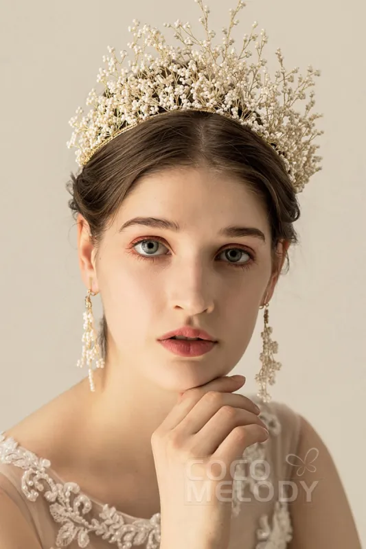 Grand Alloy Tiaras with Beads CH0179 sold by Cocomelody