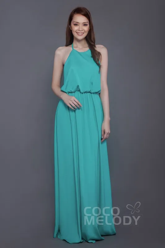Sheath-Column Floor Length Chiffon Bridesmaid Dress PR3547 sold by Cocomelody