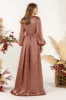 A-Line Sweep Luxe Satin Bridesmaid Dress Formal Dresses CB0508 sold by Cocomelody