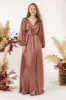 A-Line Sweep Luxe Satin Bridesmaid Dress Formal Dresses CB0508 sold by Cocomelody