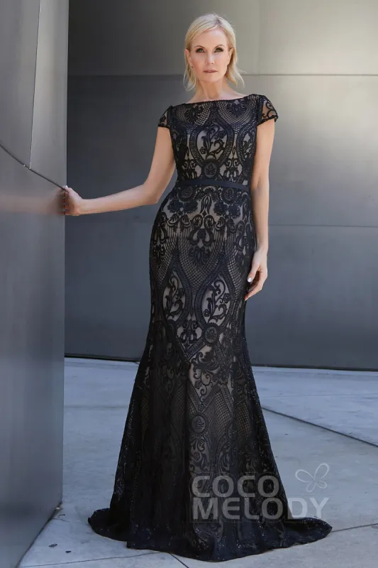 Trumpet-Mermaid Sweep Train Lace Knitted Fabric Dress PR3603CR sold by Cocomelody