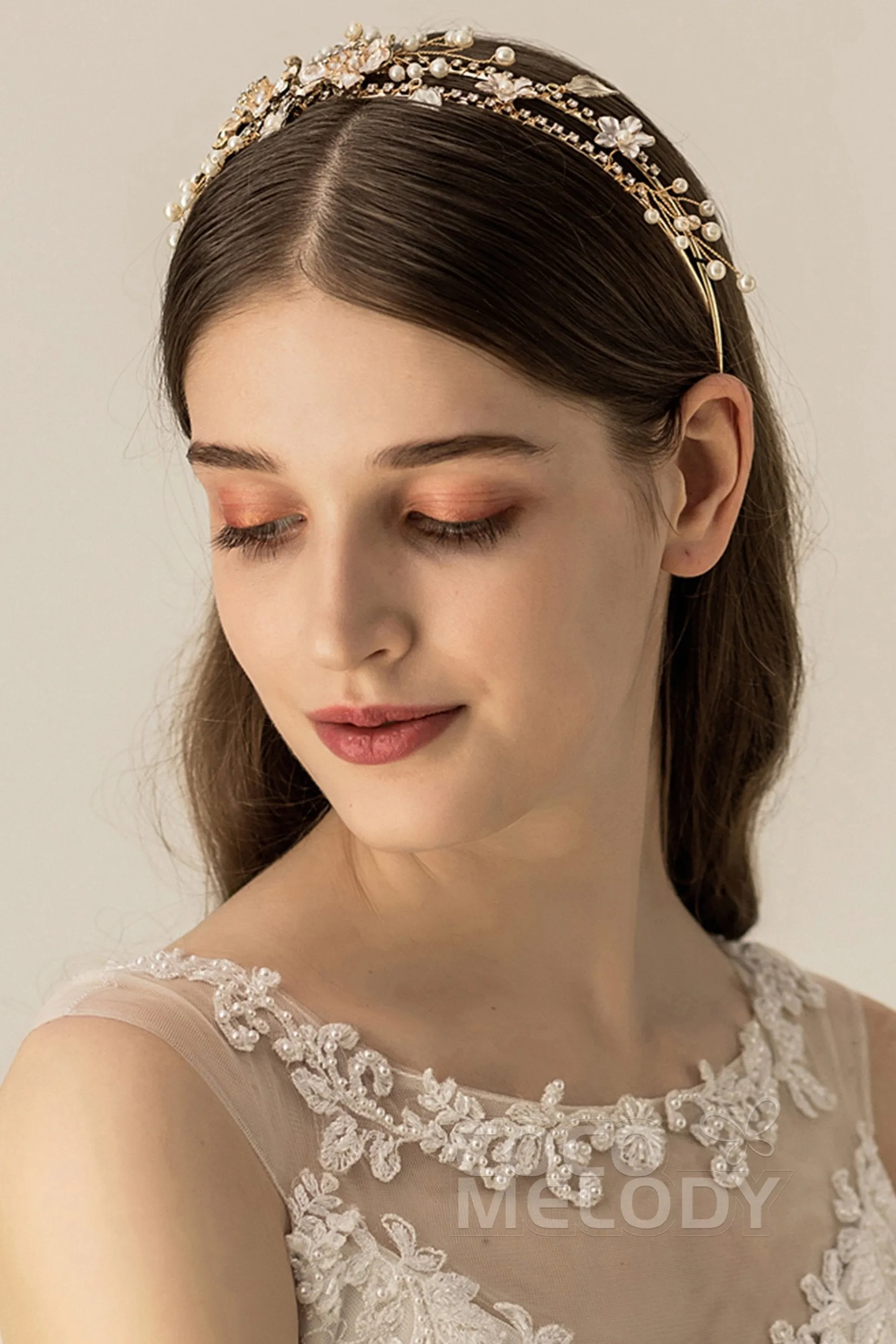 Alloy Headpiece Imitation Pearl Rhinestone Flower CH0178 sold by Cocomelody product image thumbnail 3