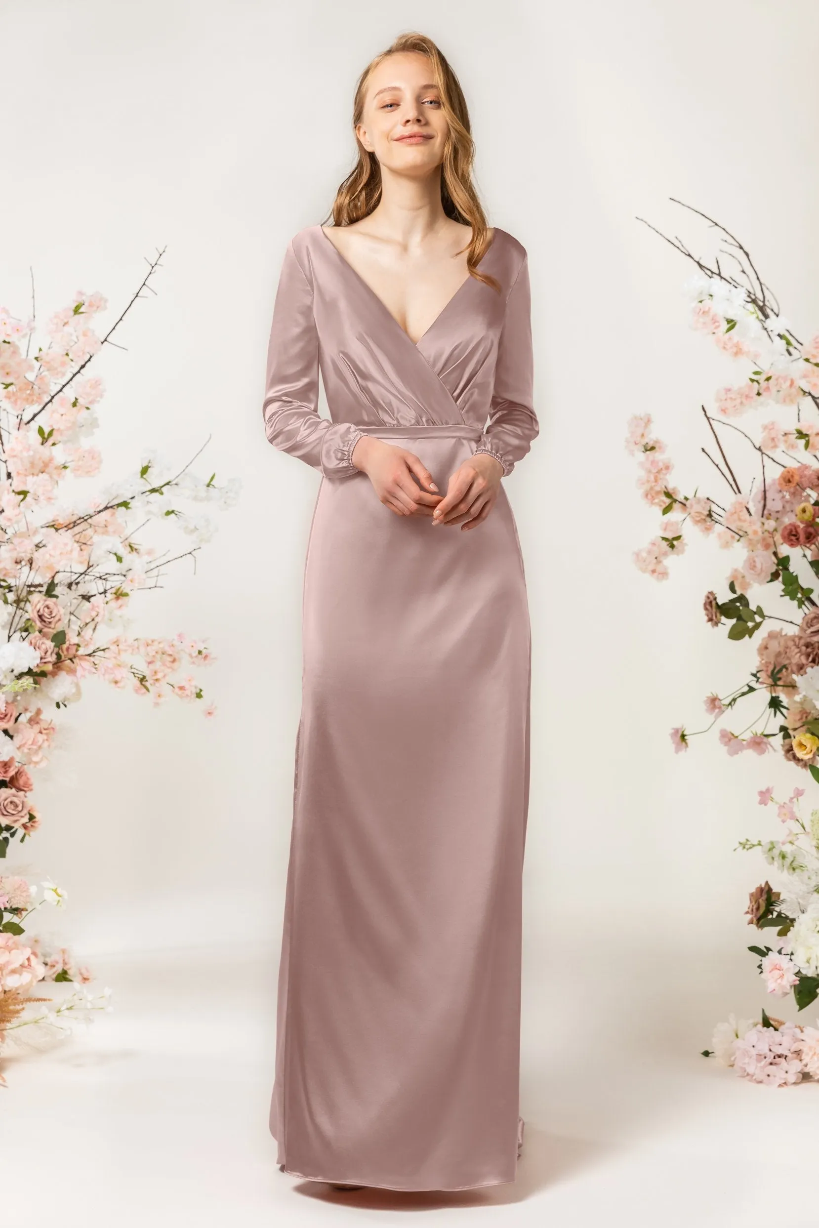 Sheath Sweep Acetate Satin Bridesmaid Dress Formal Dresses CB0506 sold by Cocomelody product image thumbnail 3
