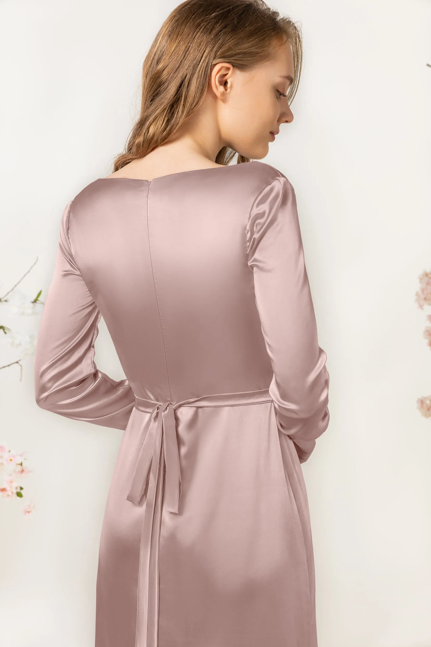 Sheath Sweep Acetate Satin Bridesmaid Dress Formal Dresses CB0506 sold by Cocomelody product image thumbnail 5