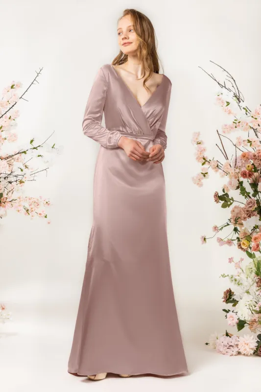Sheath Sweep Luxe Satin Bridesmaid Dress Formal Dresses CB0506 sold by Cocomelody