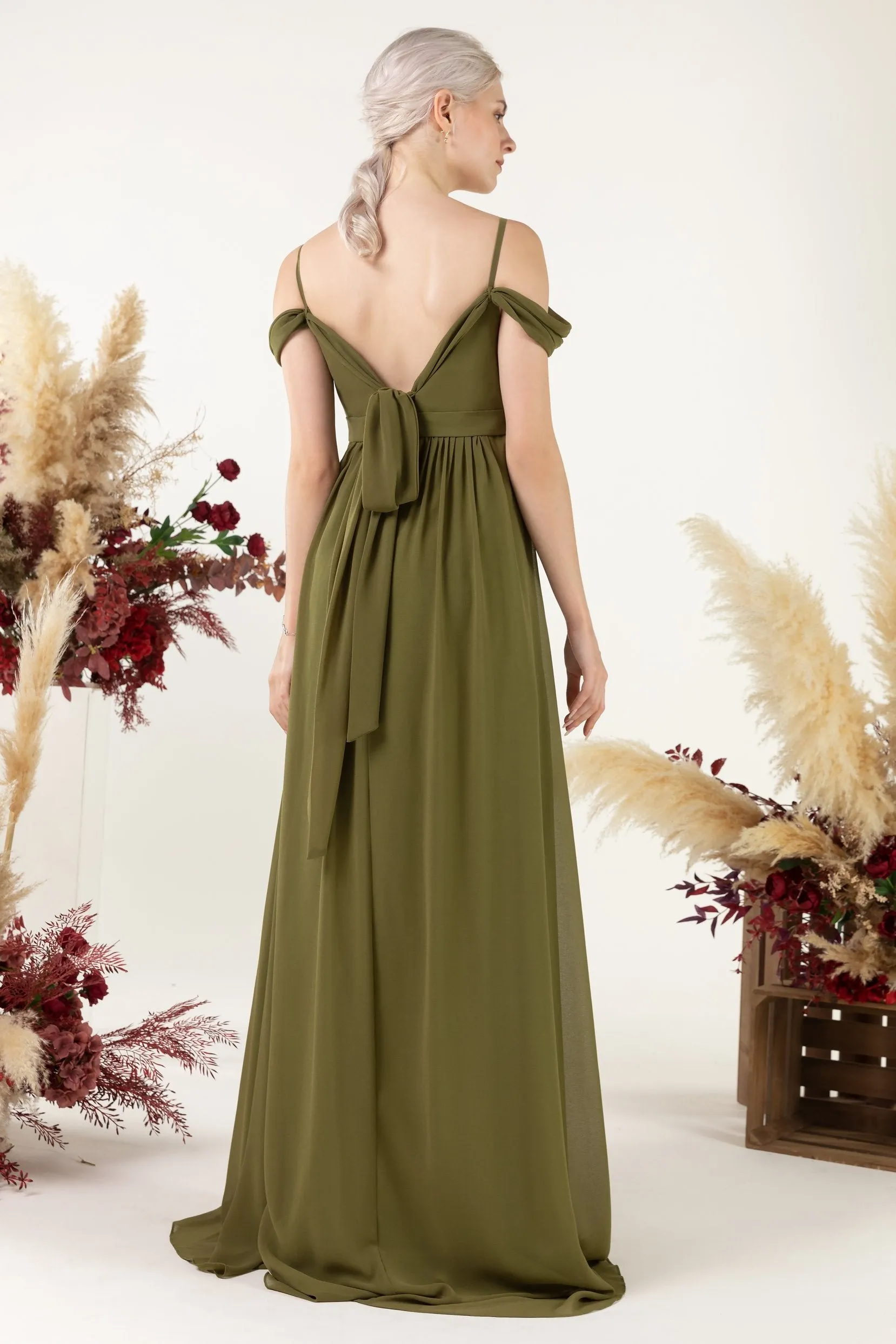 A-Line Floor Length Chiffon Bridesmaid Dress CB0476 sold by Cocomelody product image thumbnail 2