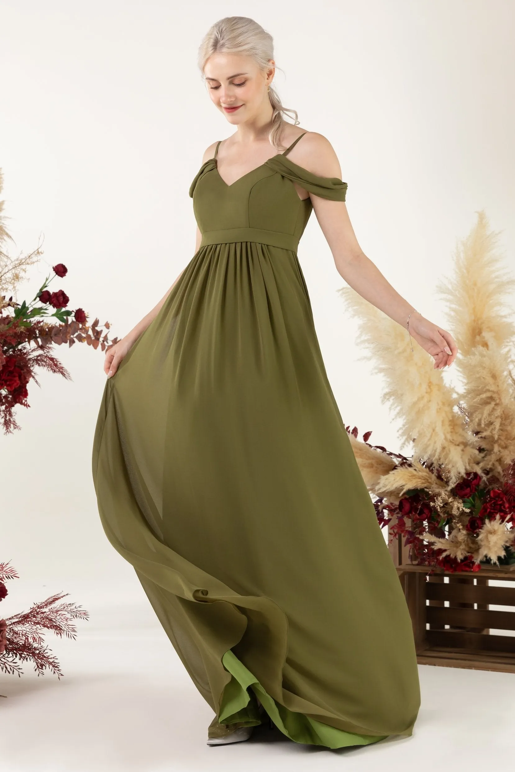 A-Line Floor Length Chiffon Bridesmaid Dress CB0476 sold by Cocomelody