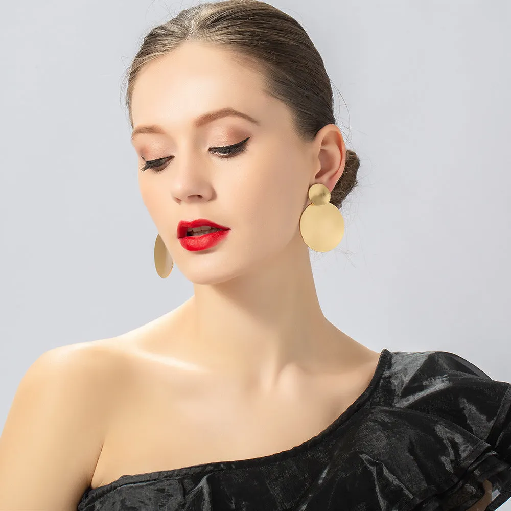 Fashion personality geometric brushed earclip medium long earrings 619305820647 sold by Cocomelody product image thumbnail 2