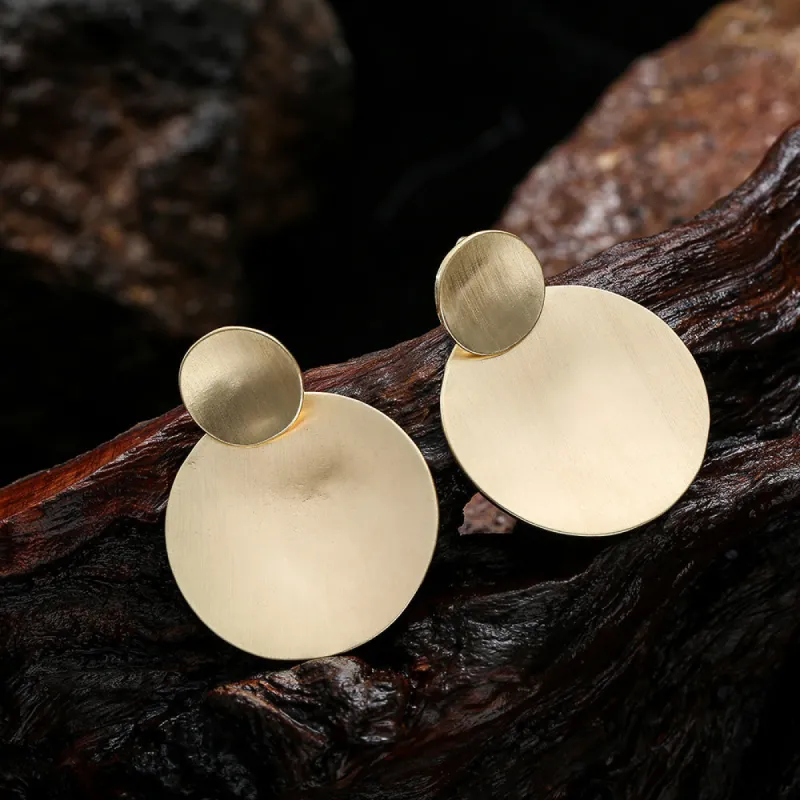 Fashion personality geometric brushed earclip medium long earrings 619305820647 sold by Cocomelody