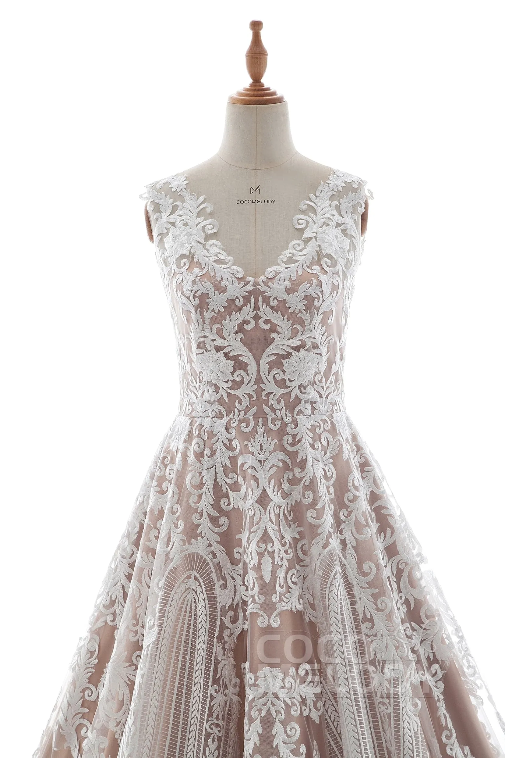 A-Line Chapel Train Tulle Lace Gothic Wedding Dress LD5190 sold by Cocomelody product image thumbnail 3