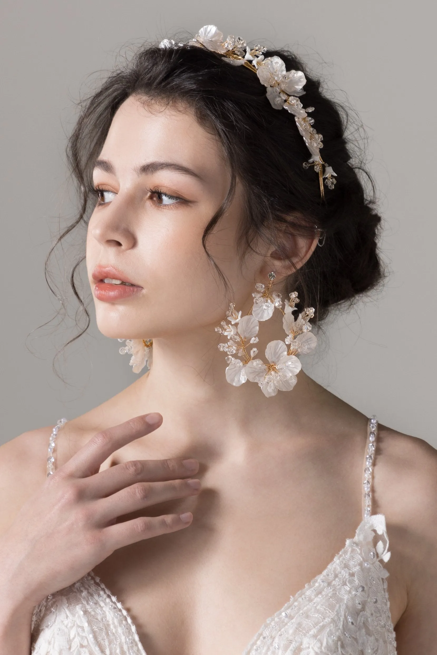 Crystals Flower Headpiece Earrings Jewelry CY0057 sold by Cocomelody product image thumbnail 3