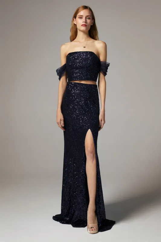 Sheath-Column Floor Length Sequined Dress CS0298 sold by Cocomelody
