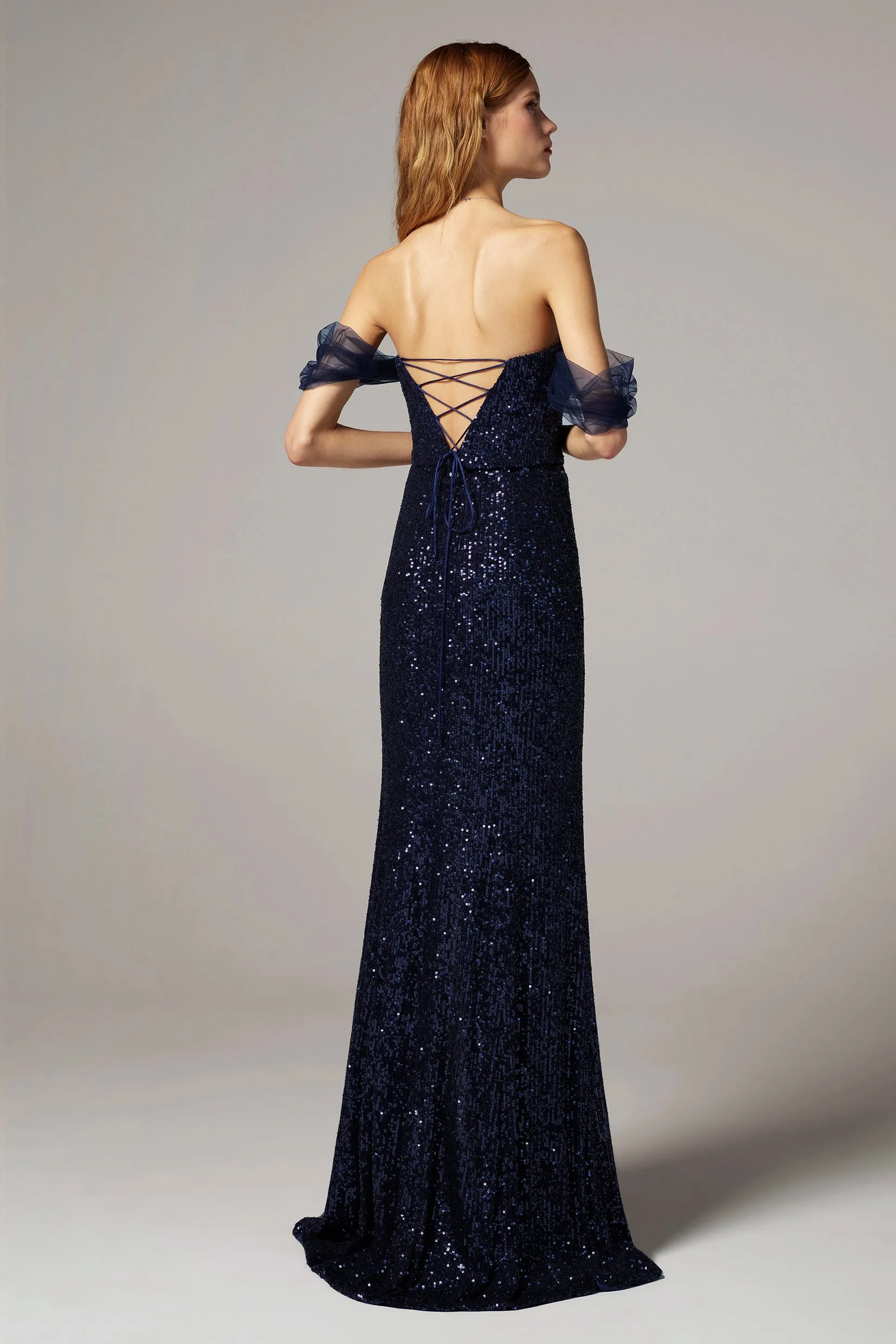 Sheath-Column Floor Length Sequined Dress CS0298 sold by Cocomelody product image thumbnail 4