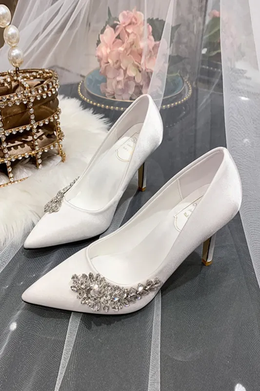 Stiletto Heel 9cm Satin Heels Bridal Shoes CK0129 sold by Cocomelody