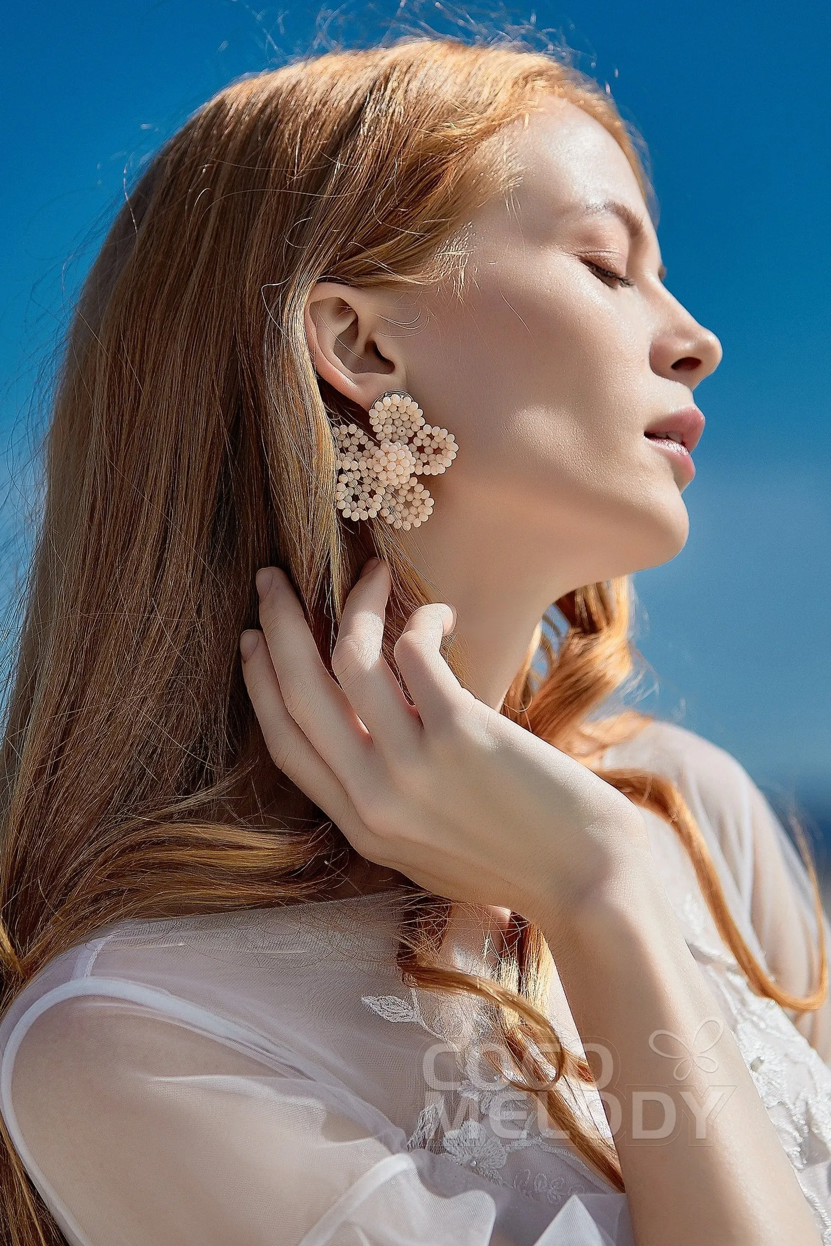 Charming Alloy Wedding Earrings with Imitation Pearl HG18007 sold by Cocomelody product image thumbnail 4