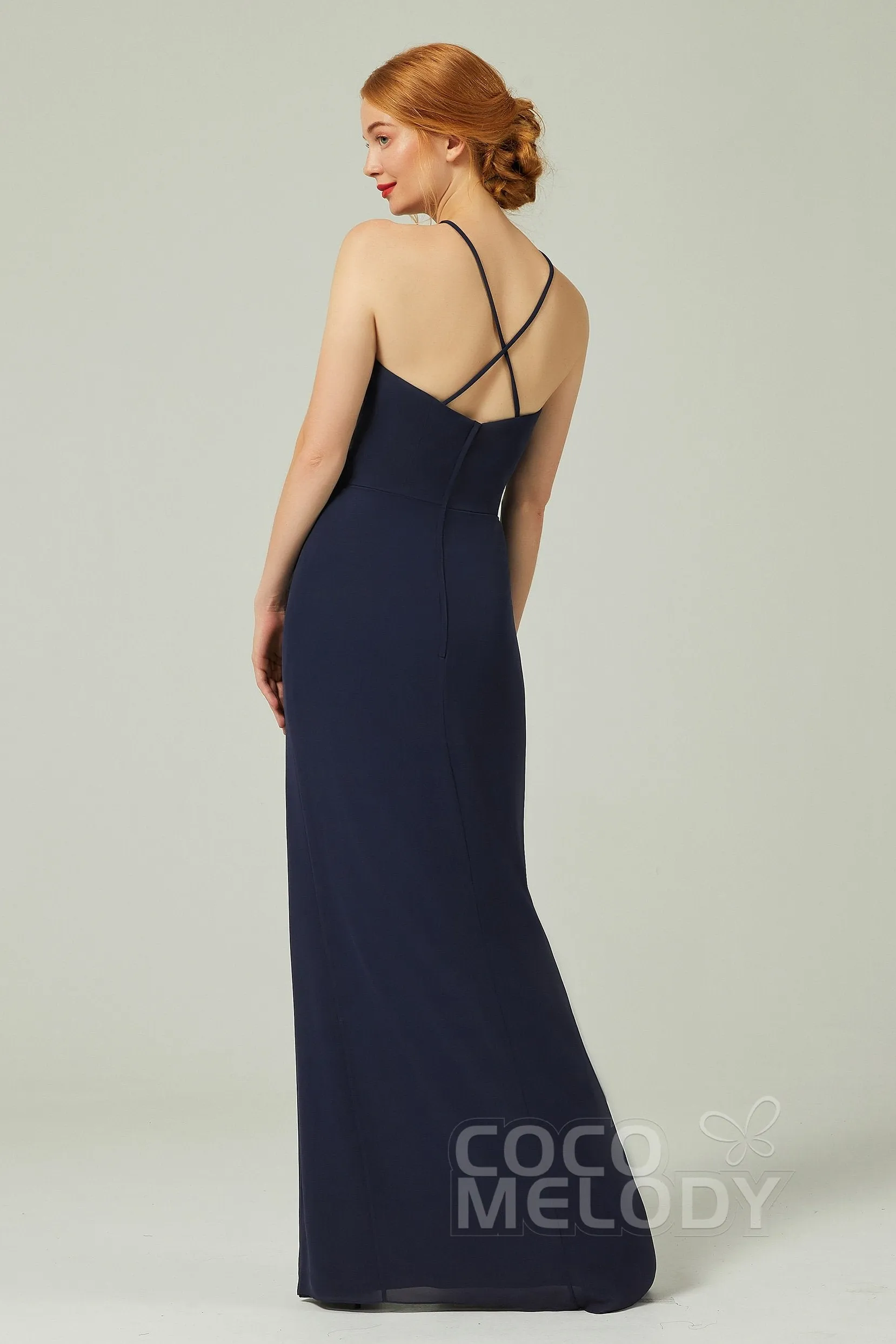 Sheath-Column Floor Length Chiffon Bridesmaid Dress Formal Dresses CB0337 sold by Cocomelody product image thumbnail 2