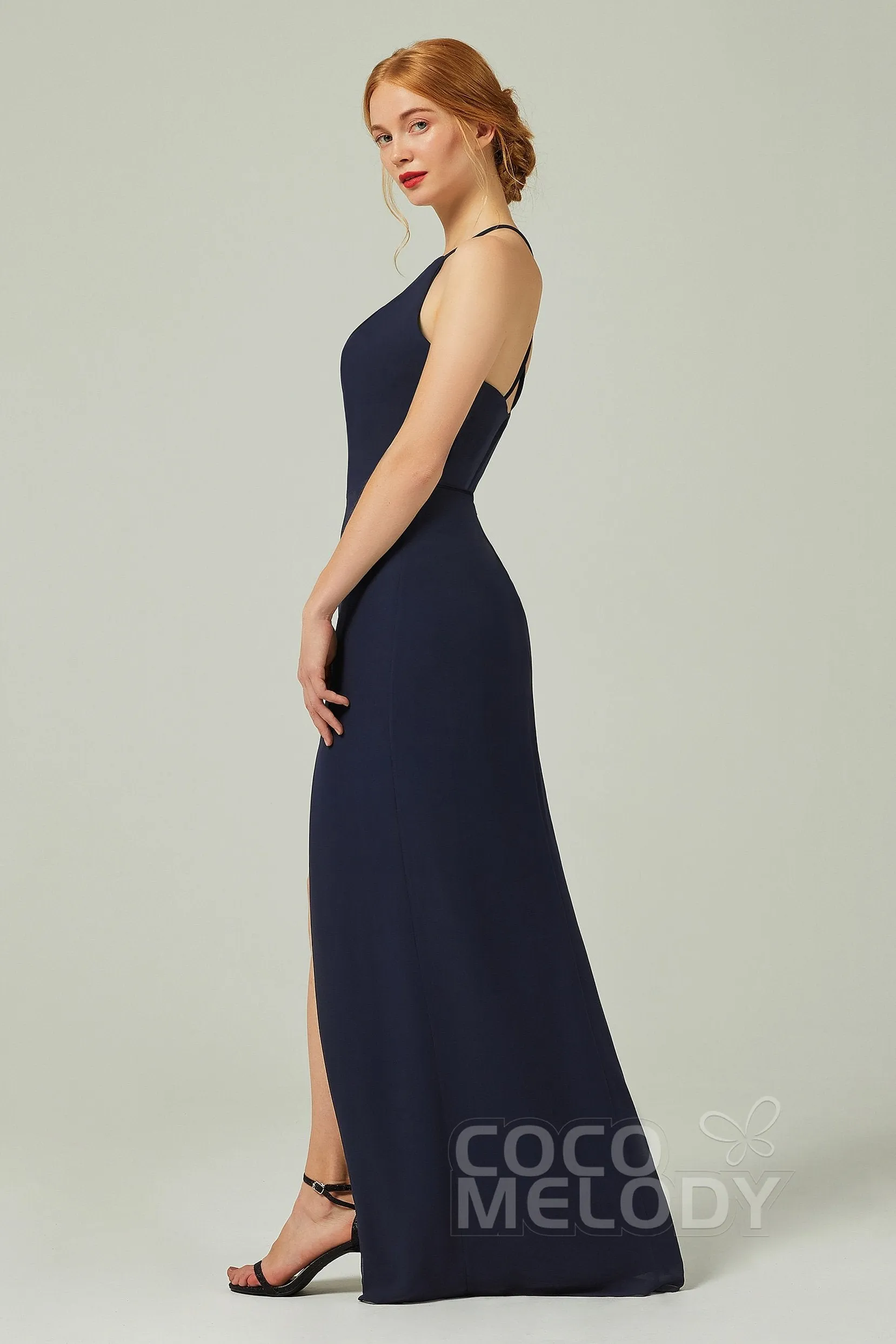 Sheath-Column Floor Length Chiffon Bridesmaid Dress Formal Dresses CB0337 sold by Cocomelody product image thumbnail 3