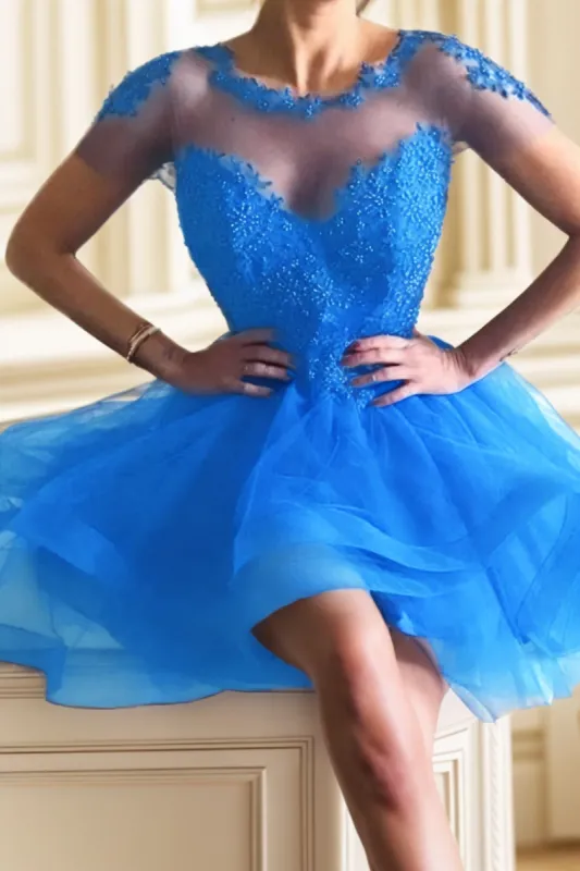 A-Line High-Low Tulle Homecoming Dresses CS0517 sold by Cocomelody