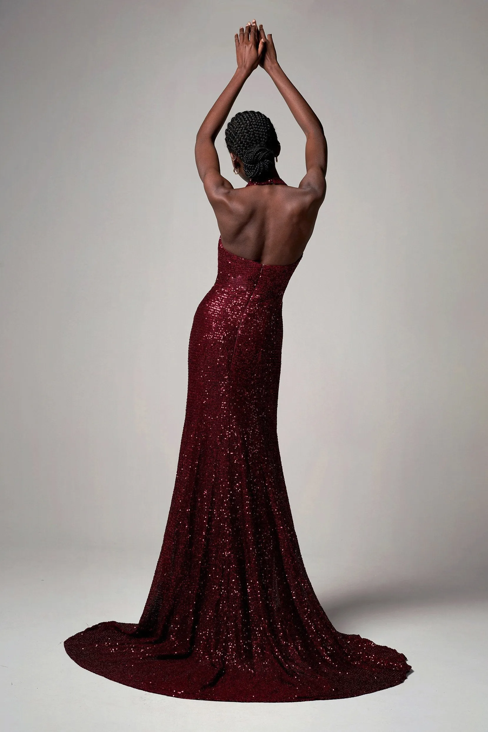 Trumpet-Mermaid Sweep-Brush Train Sequined Dress CB0398 sold by Cocomelody product image thumbnail 2