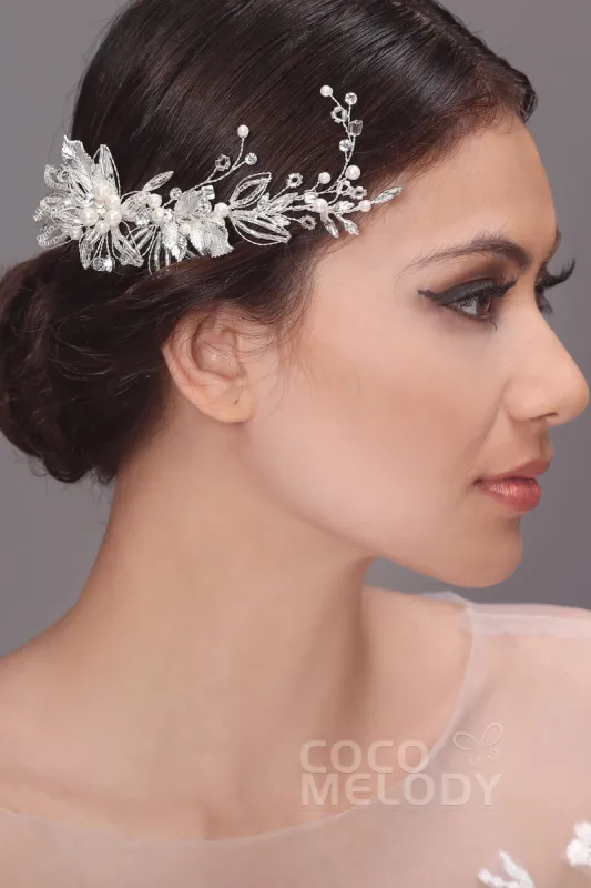 Charming Alloy Hair Combs with Imitation Pearl AH17040 sold by Cocomelody