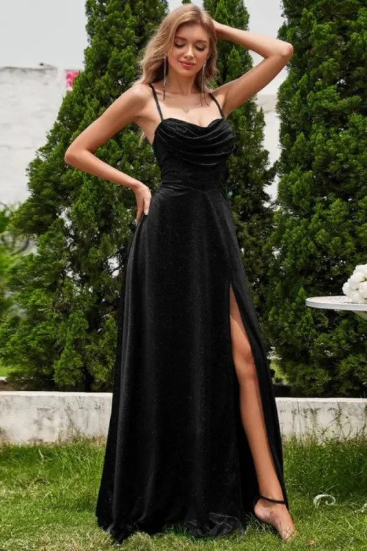 A-Line Floor Length Sequined Bridesmaid Dress CB0724 sold by Cocomelody