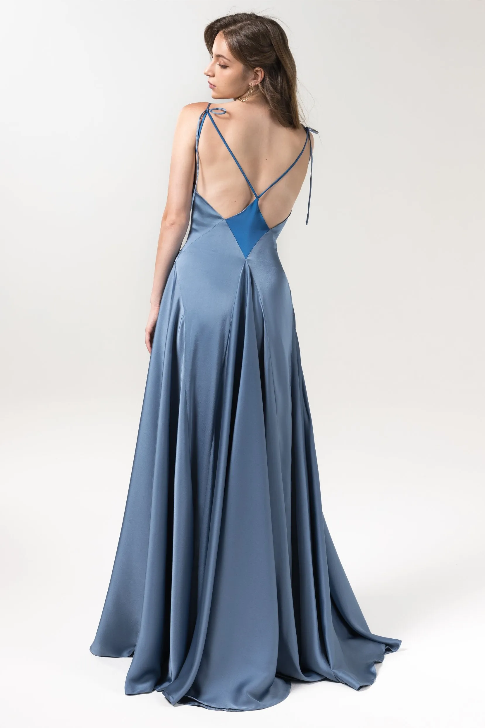 A-Line Floor Length Luxe Satin Bridesmaid Dress Formal Dresses CB0591 sold by Cocomelody product image thumbnail 2
