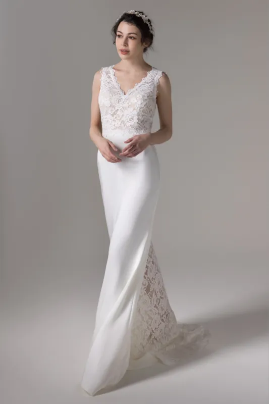 Trumpet Sweep-Brush Train Elastic Cloth Wedding Dress CW2658 sold by Cocomelody