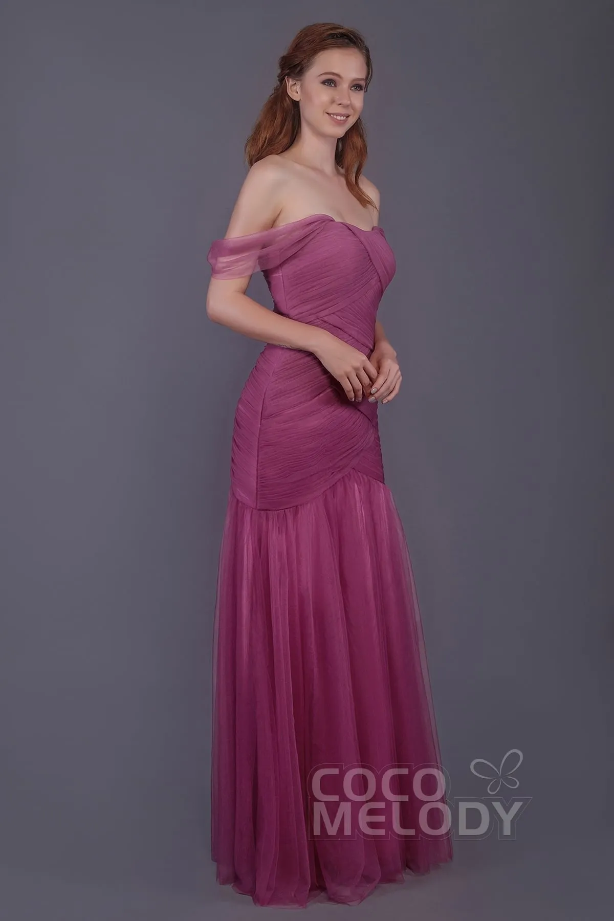 Trumpet-Mermaid Floor Length Tulle Bridesmaid Dress PR3504 sold by Cocomelody product image thumbnail 5