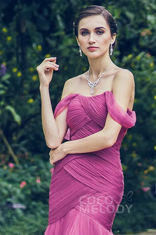 Trumpet-Mermaid Floor Length Tulle Bridesmaid Dress PR3504 sold by Cocomelody