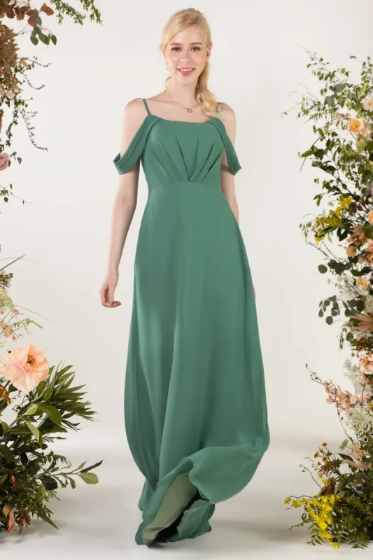 Sheath Sweep-Brush Train Chiffon Bridesmaid Dress CB0453 sold by Cocomelody