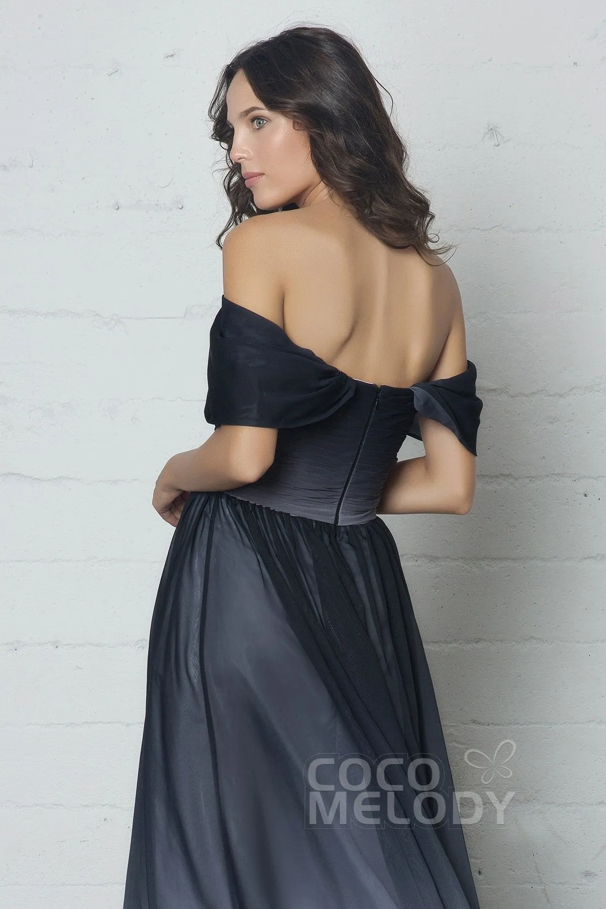 Sheath-Column Floor Length Ombre Chiffon Dress COZF17015 sold by Cocomelody product image thumbnail 5