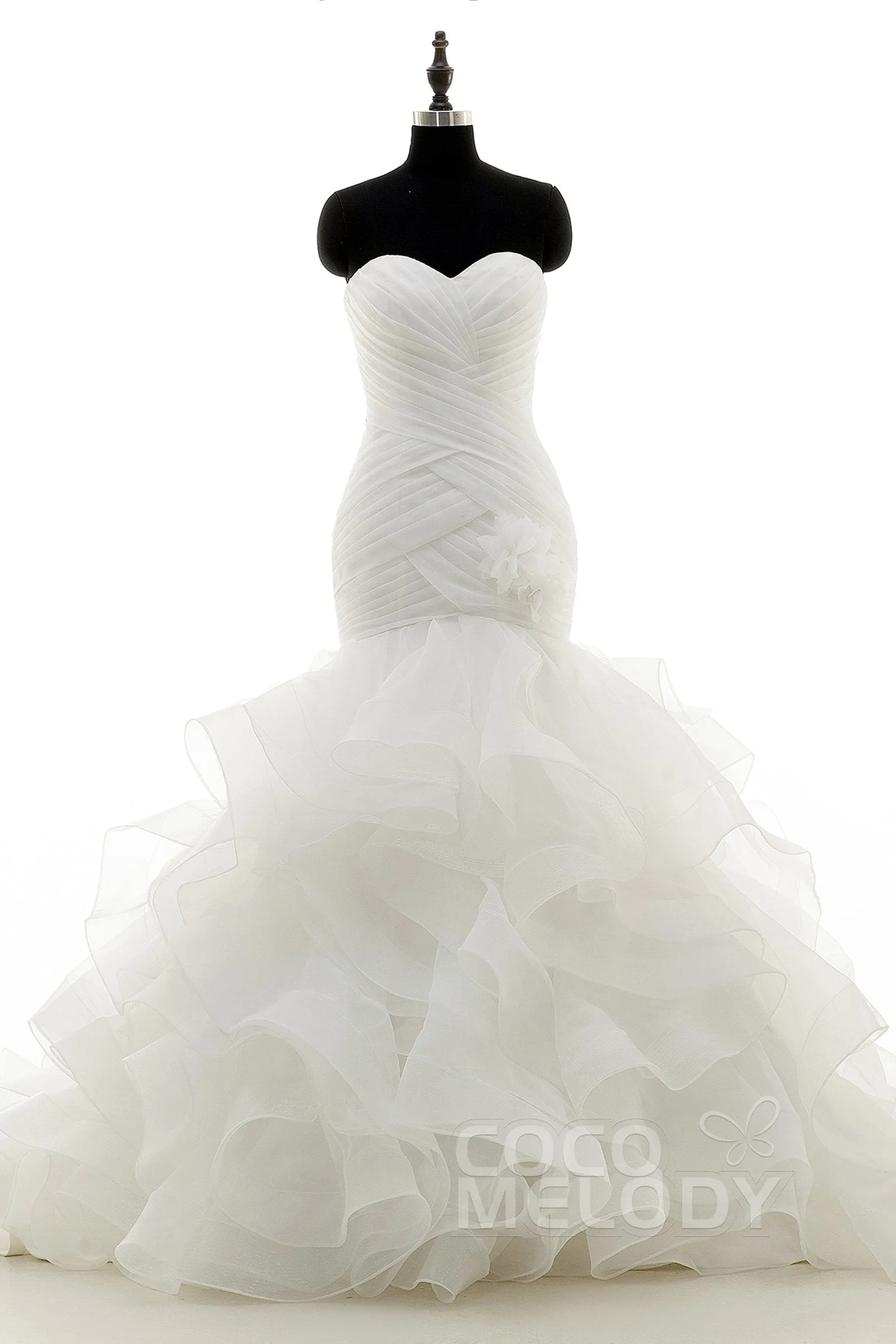 Trumpet-Mermaid Court Train Organza Wedding Dress LD3817 sold by Cocomelody