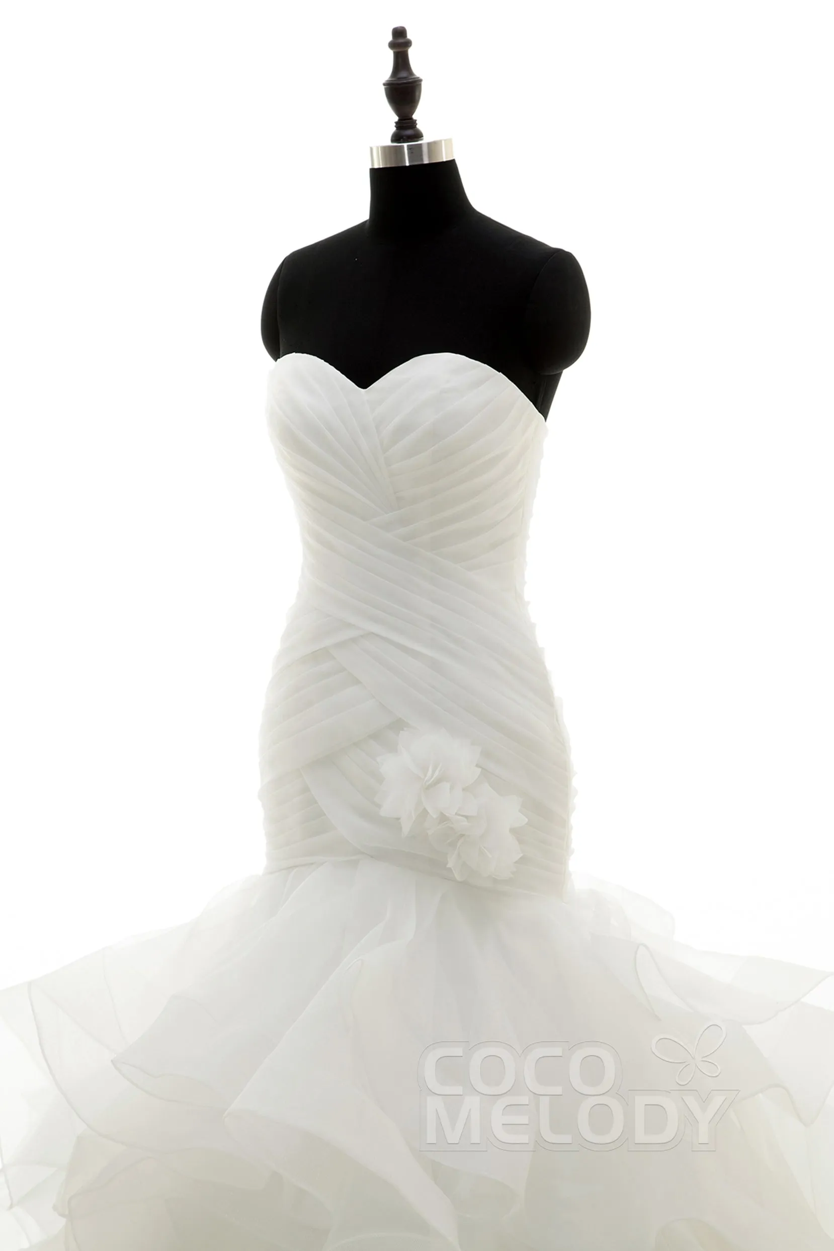 Trumpet-Mermaid Court Train Organza Wedding Dress LD3817 sold by Cocomelody product image thumbnail 5