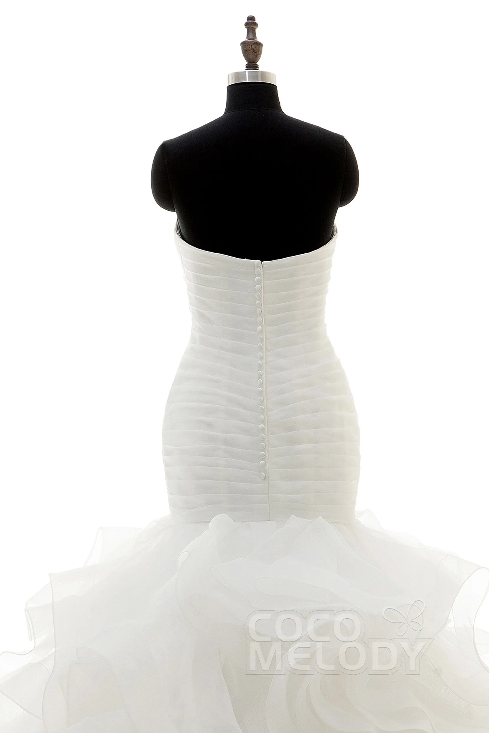 Trumpet-Mermaid Court Train Organza Wedding Dress LD3817 sold by Cocomelody product image thumbnail 4