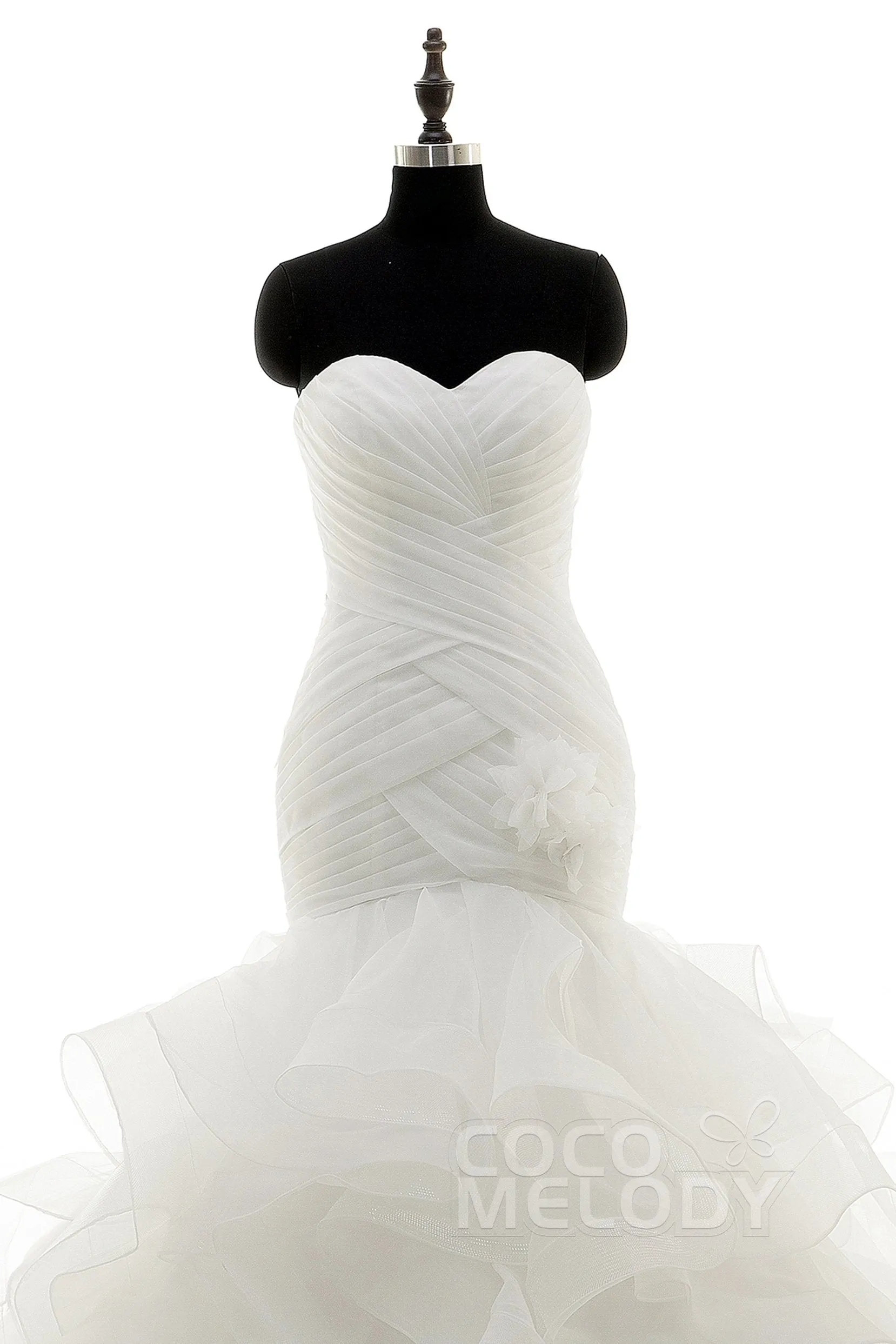 Trumpet-Mermaid Court Train Organza Wedding Dress LD3817 sold by Cocomelody product image thumbnail 3