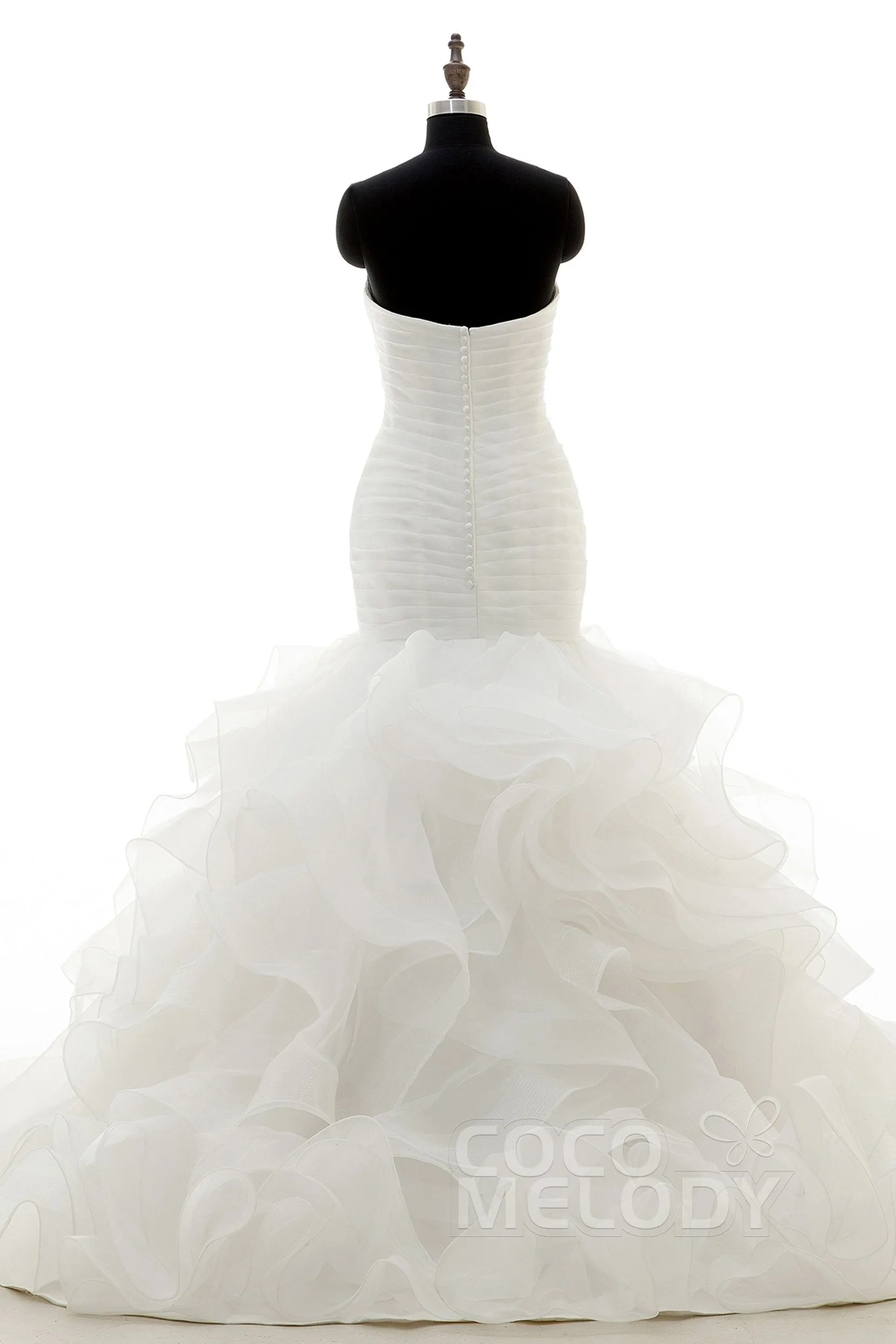 Trumpet-Mermaid Court Train Organza Wedding Dress LD3817 sold by Cocomelody product image thumbnail 2