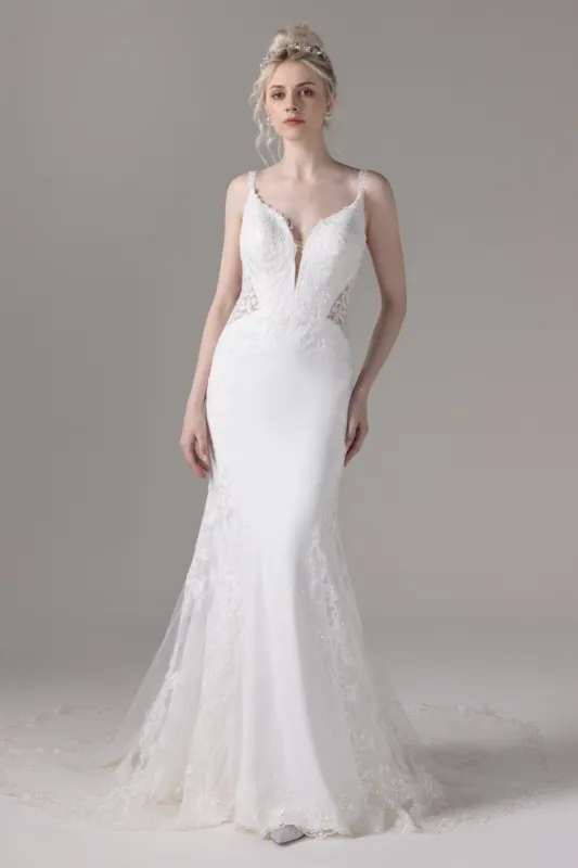 Trumpet-Mermaid Chapel Train Lace Wedding Dress CW2801 sold by Cocomelody