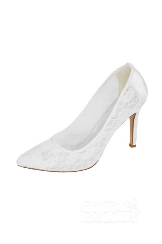 Stiletto Heel Lace Pointed Toe Bridal Shoes SWS16035 sold by Cocomelody